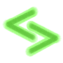 The Elder Furthark rune ᛃ or jera, in green with a lime green outline